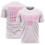 Jersey Soccer Uniform Custom White Shape Geometric Sublimation Sports Pink Jersey Soccer Uniform Custom White Shape Geometric Sublimation Sports Pink