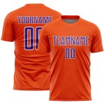 Shape Custom Sports Jersey Purple-White Orange Soccer Uniform Geometric Sublimation Shape Custom Sports Jersey Purple-White Orange Soccer Uniform Geometric Sublimation